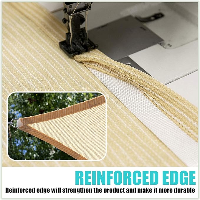 Amgo Custom Size 6' x 6' x 8.5' White Right Triangle Sun Shade Sail UPF50+ - Image 4