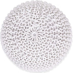 BIRDROCK HOME Round Pouf Ottoman | Cotton Braided Foot Stool - Image 5