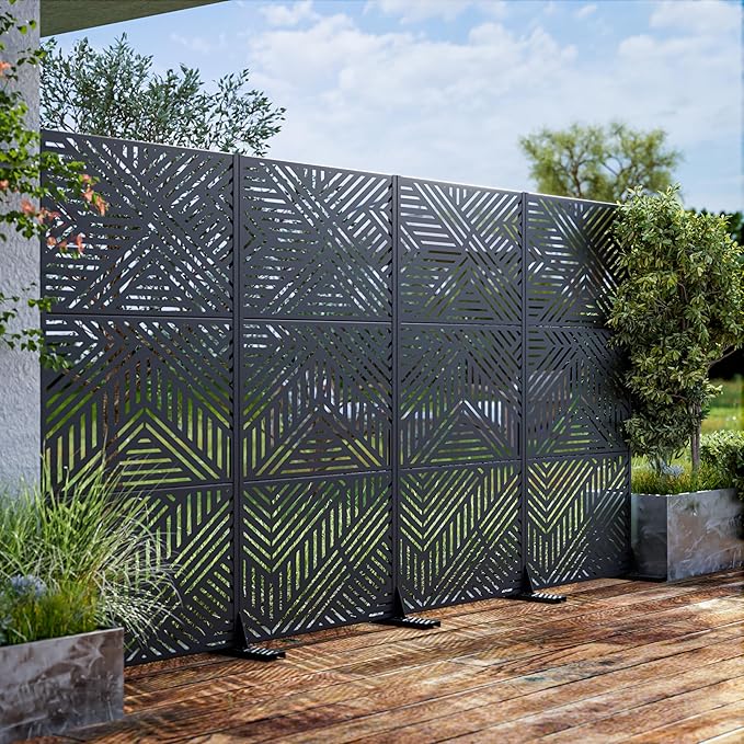 Casaphoria Metal Privacy Screen Outdoor, Ivan Black - Image 2