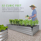 2PCS 8x4x1FT Galvanized Raised Garden Bed Kit, Vegetable Boxes-Rectangle Metal - Image 7