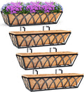 24in 4pcs Planter Box with Coco Liner, Rust-Resistant Metal Frame, Drainage Hole by LAWYAMAI