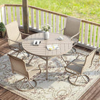 VICLLAX Round Patio Table with Adjustable Umbrella Hole - Image 4