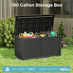 Outdoor Storage Box, Resin Deck Boxes Indoor and outdoor, Waterproof Storage - Image 2
