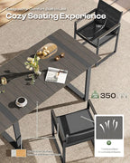 Outdoor Table and Chairs of 4, Patio Dining Sets, HDPS + Aluminum Outdoor - Image 3