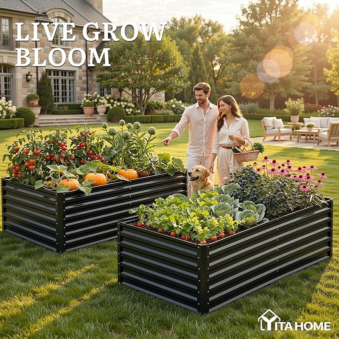 YITAHOME 6pcs 6x3x2 ft Galvanized Raised Garden Bed Kit, Large Metal Planter Box - Image 3