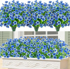 Bassion Artificial Flowers for Outdoors, 24 Bundles UV Resistant Fake Flowers by Bassion