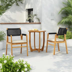 Christopher Knight Home Zed 3 Pieces Outdoor Dining Set, Acacia Wood Dining - Image 3