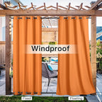 NICETOWN Canvas Outdoor Curtains 2 Panels = 110" Wide by 95" L - Image 5