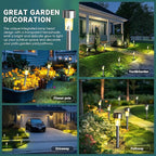 GIGALUMI Solar Lights Outdoor Waterproof, 12 Pack, Stainless Steel LED Solar - Image 2
