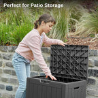 EAST OAK Outdoor Storage Box, 31 Gallon Deck Box, Waterproof Resin Storage Bin - Image 4