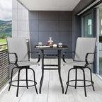 Yaheetech Patio Swivel Barstools Outdoor Chairs Set of 2, High Bistro Stools - Image 2