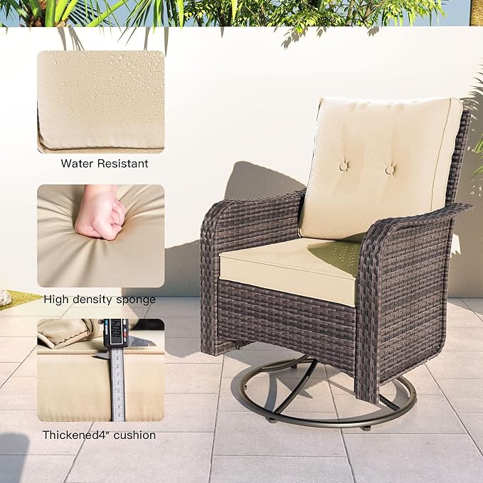 Kullavik 11 Pieces Outdoor Patio Furniture Set, PE Wicker Rattan Sectional Sofa - Image 3