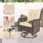 Kullavik 11 Pieces Outdoor Patio Furniture Set, PE Wicker Rattan Sectional Sofa - Image 3
