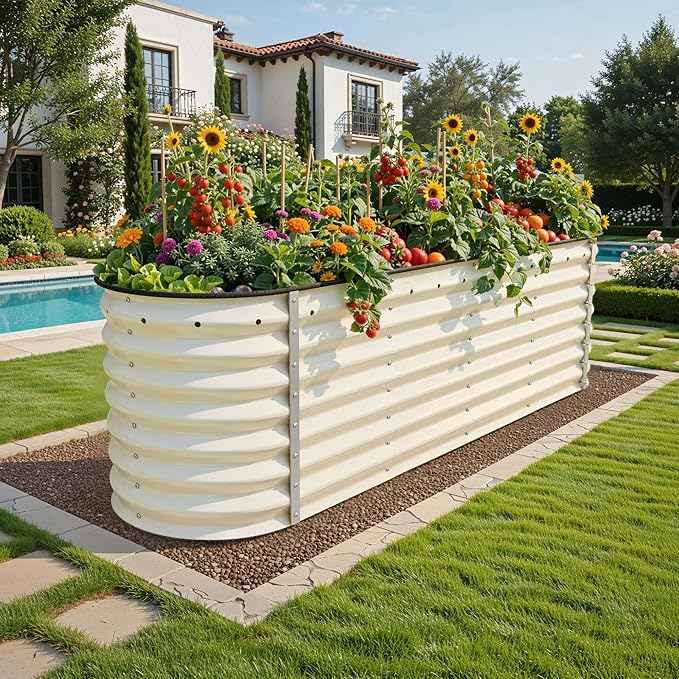 YITAHOME 24" Tall 9 in 1 Raised Garden Bed Kit, 96x24 in Large Galvanized Metal by YITAHOME