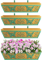 4 Pack 24 Inch Window Boxes Planters Railing Planter Box - Image 5