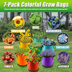 5 Gallon Grow Bags, 7 Pack Colorful Fabric Plant Pots - Image 6
