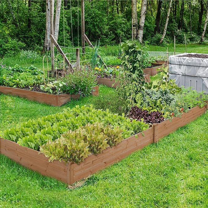 Yaheetech 8×4ft Wooden Horticulture Raised Garden Bed Divisible Elevated - Image 9