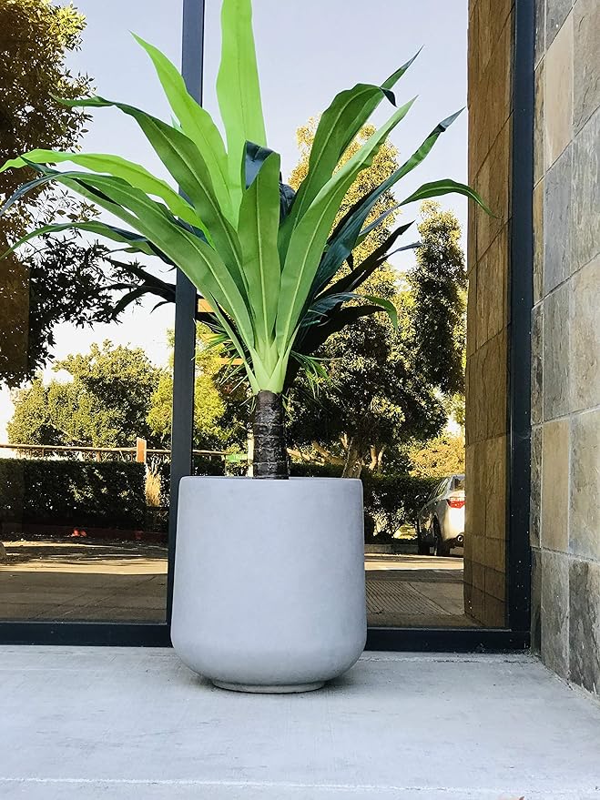 Kante 11.6" Dia Round Concrete Planter, Outdoor Indoor Large Plant Pots - Image 2