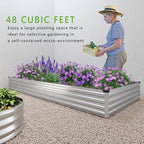 12x4x1FT Galvanized Raised Garden Bed Kit, Vegetable Boxes-Rectangle Metal - Image 6