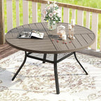 VICLLAX Round Patio Table with Adjustable Umbrella Hole - Image 2