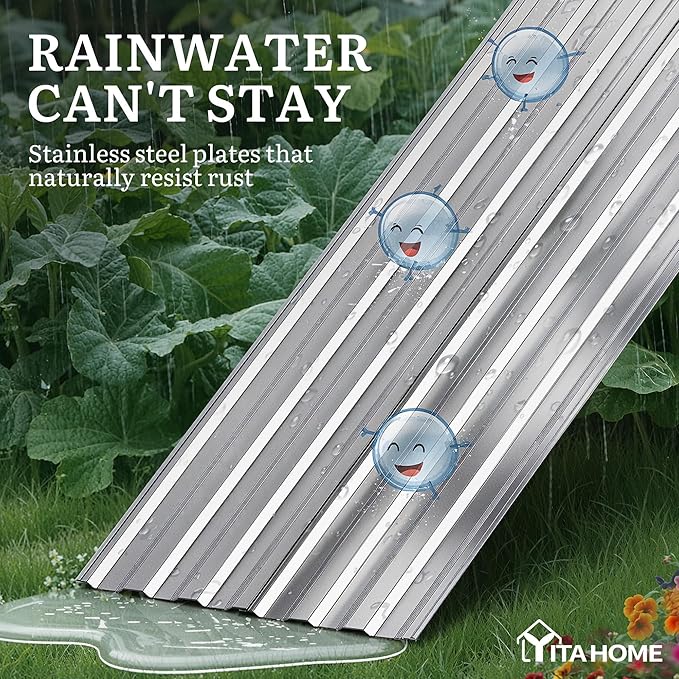 YITAHOME 6x3x2ft Large Raised Garden Bed Kit, Galvanized Metal Planter Box - Image 5