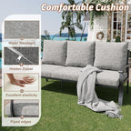 HOMREST Outdoor Couch Aluminum Patio Furniture Sofa, 3-Seat All-Weather Metal - Image 5