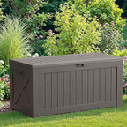 JUMMICO 120 Gallon Resin Deck Box, Large Outdoor Storage Box Waterproof & - Image 5