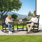 SERWALL HDPE Outdoor Rocking Chair Set of 4, Patio Rocking Chairs, All-Weather - Image 2