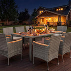 Devoko Outdoor Patio Dining Sets 9 Pieces Wicker Outdoor Dining Table and - Image 5