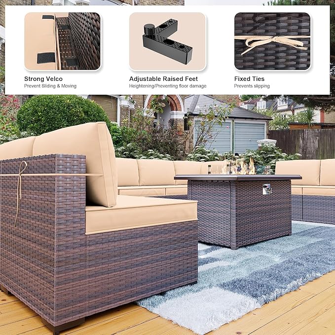 Kullavik 10 Pieces Outdoor Patio Furniture Set - Image 3