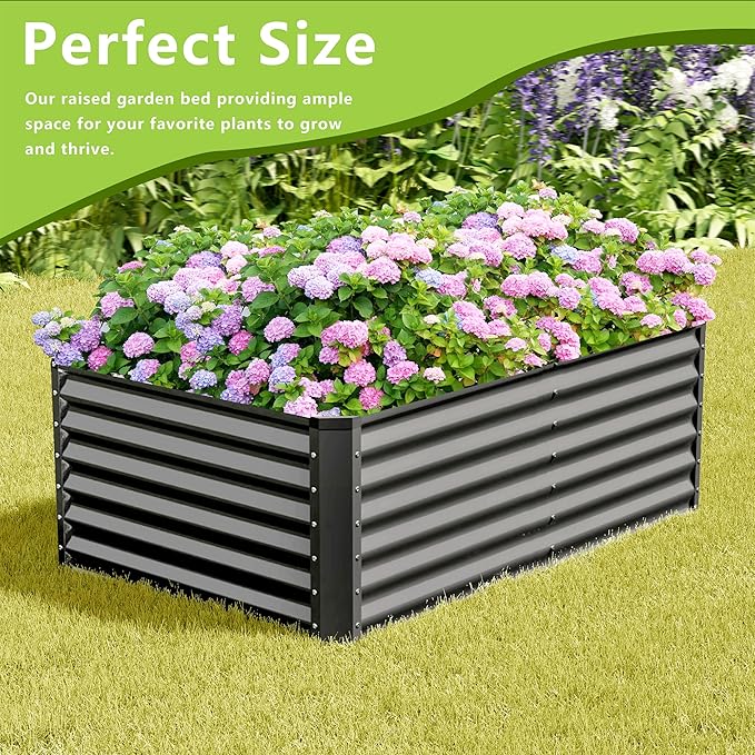 4x2x2FT Galvanized Raised Garden Bed, Galvanized Planter Boxes Outdoor - Image 5
