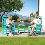SERWALL HDPE Outdoor Rocking Chair Set of 4, Patio Rocking Chairs, All-Weather - Image 2