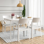 VECELO 4 Pack Stackable Dining Chairs, Plastic Patio Chairs - Image 3