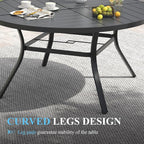 VICLLAX Patio Table and Chair Set of 10, All Weather Metal Round Outdoor Dining - Image 6