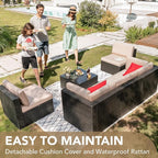 Devoko Patio Furniture Sets 6 Pieces Outdoor Sectional Rattan Sofa Manual - Image 5