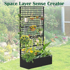 Metal Planter Box with Trellis 36" L x 16" W x 72" H, Raised Garden Bed with - Image 5