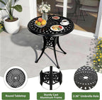 30.31" Outdoor Patio Dining Table, Cast Aluminum Patio Table, Patio Bistro Table - Image 4
