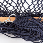 Castaway Living 13 ft. Double Traditional Hand Woven Navy Polyester Rope Hammock - Image 5