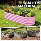 Galvanized Raised Garden Bed 8x2x1.5 FT, Oval Metal Raised Garden Bed Outdoor - Image 2