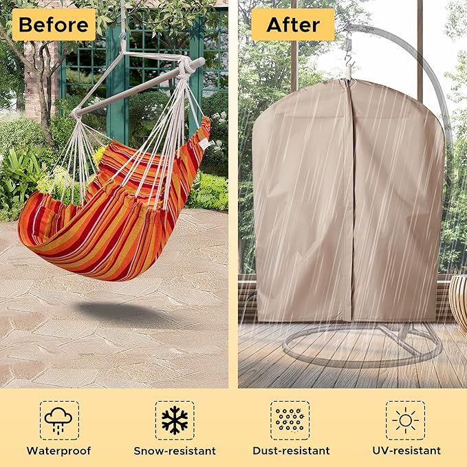 Miztli Hammock Chair with Hanging Chair Cover – Max 500 Lbs, Steel Spreader Bar - Image 2