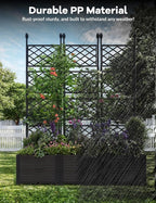 3 PCS Raised Garden Bed with Trellis, Outdoor Vertical Garden with Privacy - Image 4