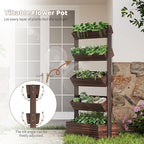FILWH Wooden Raised Garden Bed Vertical Planter Box, Freestanding Plant Stand - Image 6