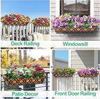 4pcs 24 Inch Window Deck with Coco Liner, Metal Hanging Flower Planter Window - Image 5