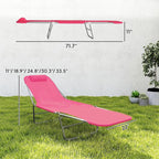 Outsunny Folding Chaise Lounge Chair, Pool Sun Tanning Chair, Outdoor Lounge - Image 3