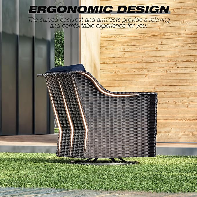 Joyside Wicker Patio Furniture Sets, 4 Pieces Upgraded Large Size Outdoor - Image 6