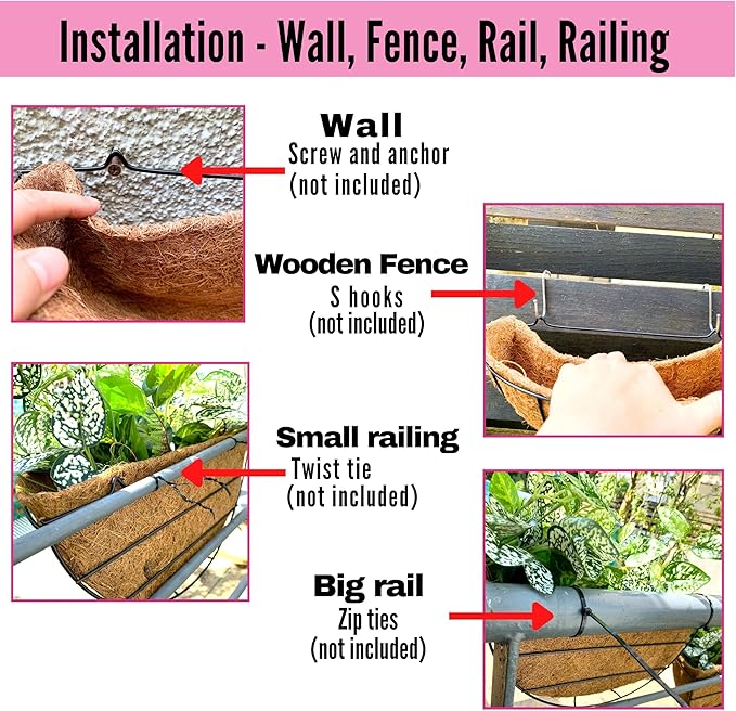 LaLaGreen 16 Inch Wall Hanging Planters - Image 3