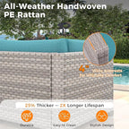 6-Seat Modular Patio Furniture Set – Outdoor Wicker Sectional Sofa - Image 4