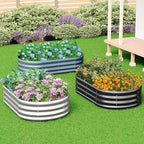 zizin 2 Pack Oval Galvanized Raised Garden Bed Kit 4x2x1ft Metal Planter Box - Image 7