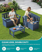 SERWALL HDPE Outdoor Storage Bench, All-Weather, UV-Resistant Deck Box - Image 7
