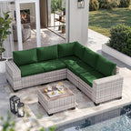 12-Piece Outdoor Patio Furniture Set Wicker Sectional Sofa Set, Patio - Image 6